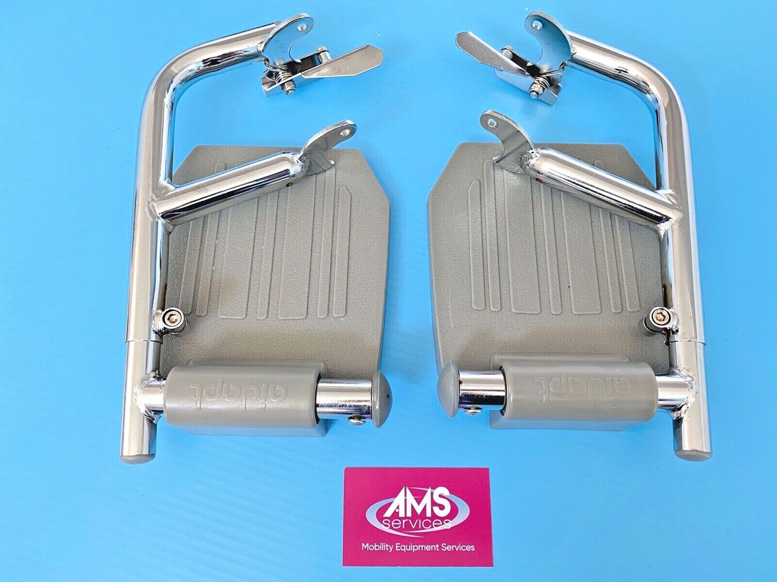 Pair of Aidapt Shower / Commode Chair Chrome Footrests / Leg Rests