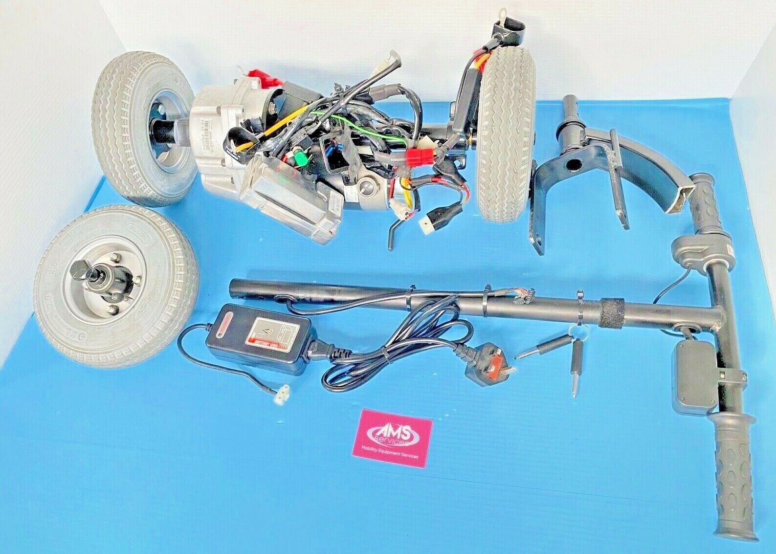 Mobility Scooter Project Parts Motor Axle Gearbox Control Unit Wheels Handlebars AMS