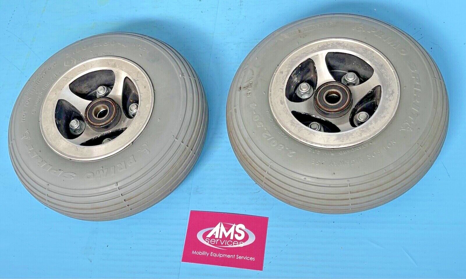 Pair of Rascal Vantage X Mobility Scooter Front Wheels & Solid Tyres