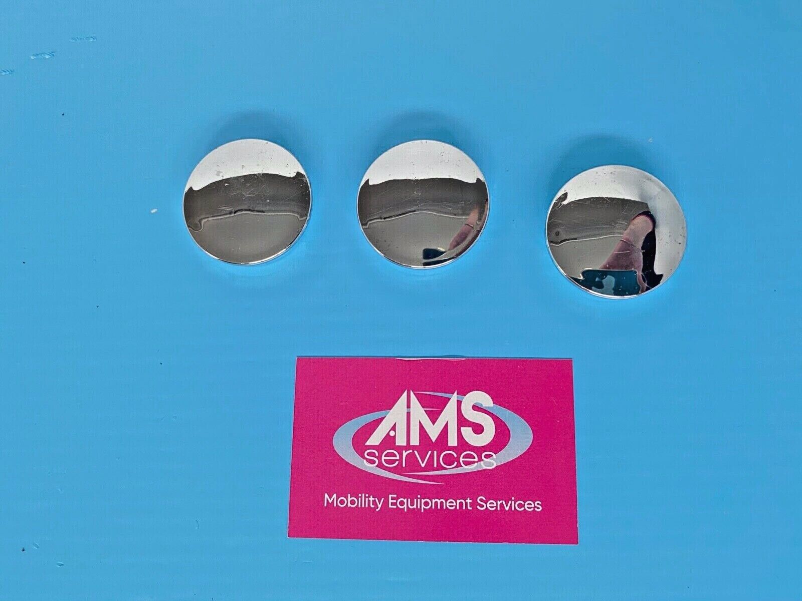 3 x Electric Mobility Veo Scooter Centre of Wheel Hub Caps / Covers AMS