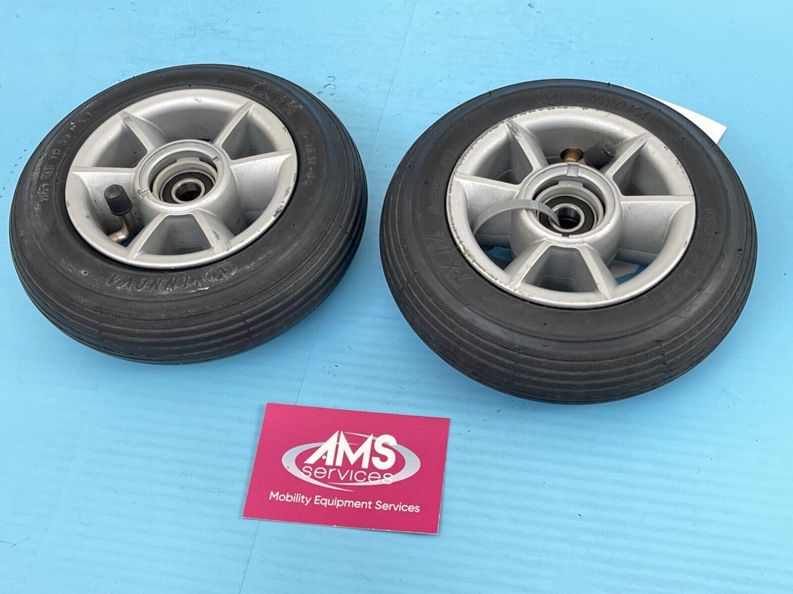 Pair TGA Minimo Folding Mobility Scooter Front Wheels & Tubed Tyres