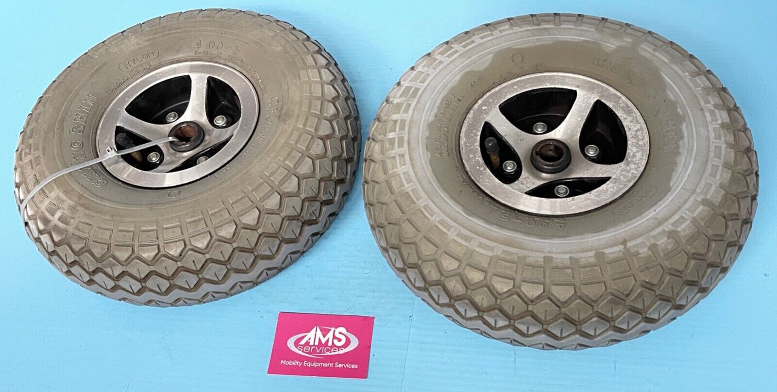 Pair of CTM 8mph Mobility Scooter HS895 Rear Wheels & Tubed Tyres