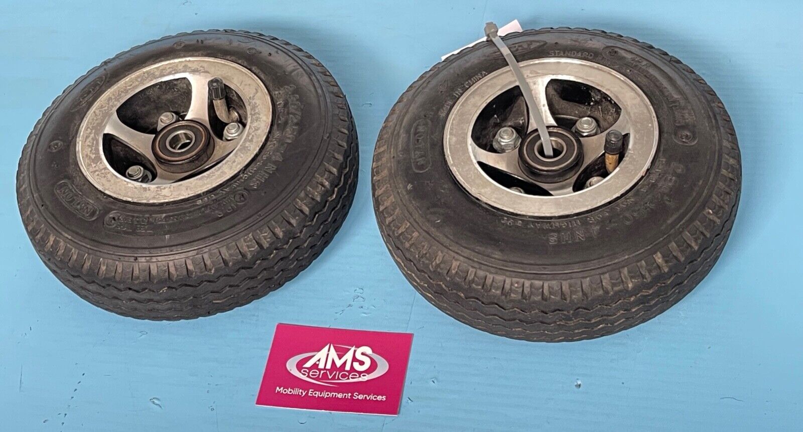 Pair of Rascal Vantage X Mobility Scooter Front Wheels & Tubed Tyres